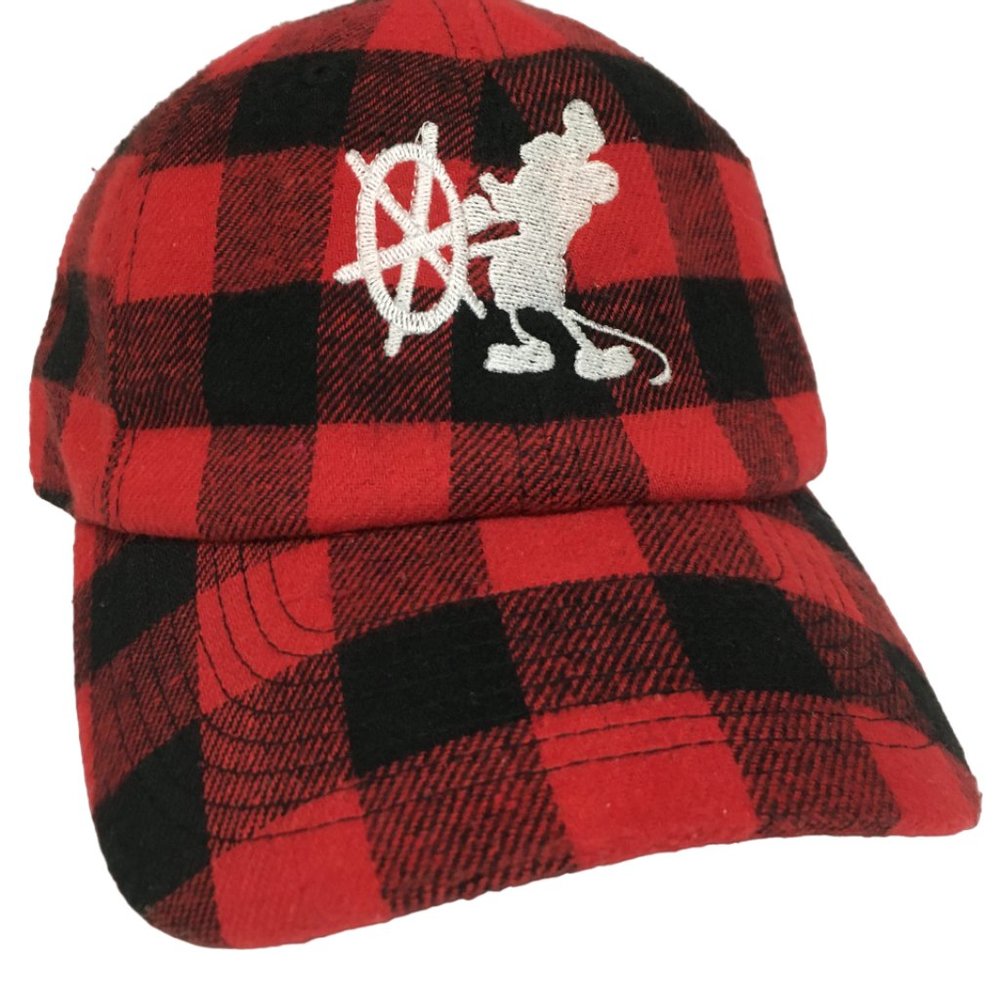 Disney Mickey Buffalo Plaid Hat NEW